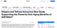Markets Insider – Maypro and Tokiwa announce new study on Sirtmax