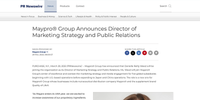 PR Newswire – Maypro® Group Announces Director of Marketing Strategy and Public Relations