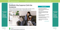 Nutraceuticals World – Postbiotic May Suppress Cold-Like Symptoms