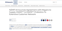 PR Newswire – NZMP Announces Agreement with Maypro to Supply HN001™ & HN019™ Probiotics To Extensive Customer Network