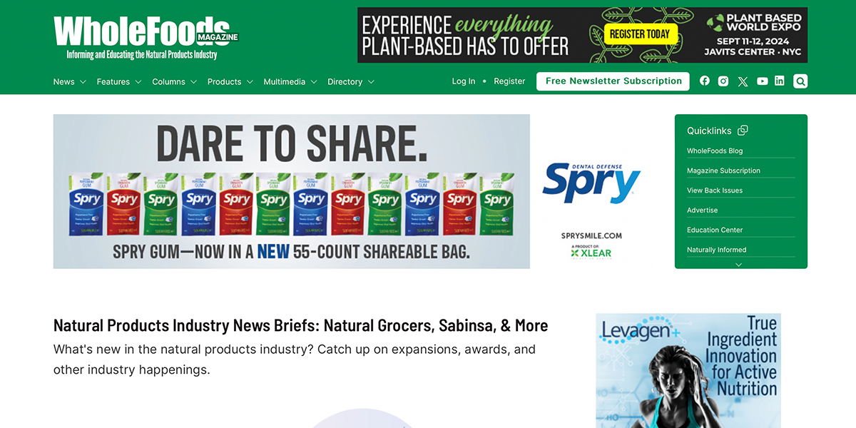 Wholefoods Magazine – Maypro Teams Up with HITLAB