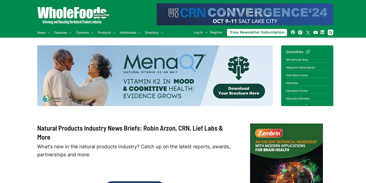 Wholefoods Magazine – Maypro is a USDA Organic Handler Certified