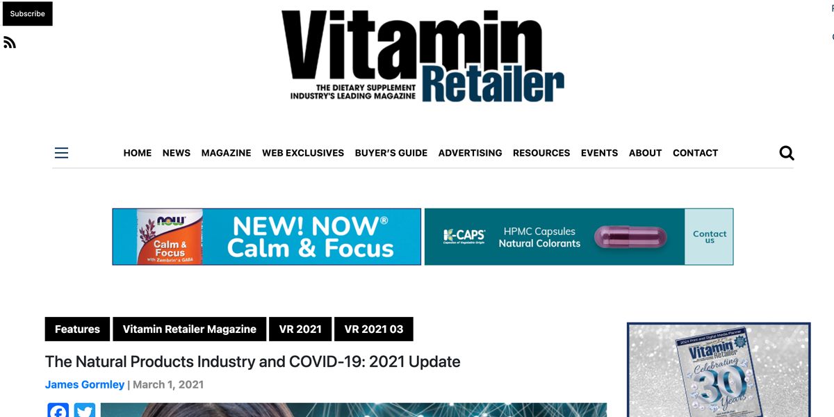 Vitamin Retailer – The Natural Products Industry and COVID-19: 2021 Update